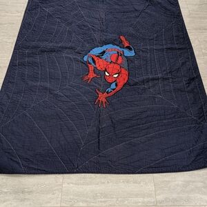 Pottery Barn  Marvel Spider Man Quilt Twin Size Blanket Blue Web Bedding Retired